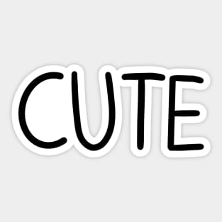 Cute Simple Black And White Text Design Sticker